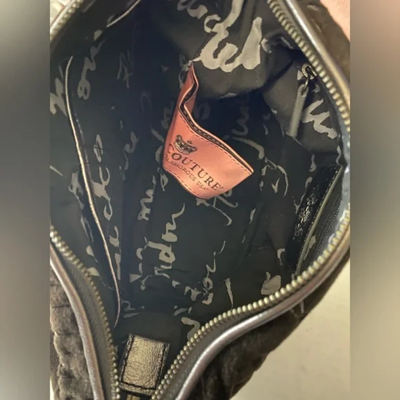 Vintage Juicy Couture Royal Juicy Black Velour Bag from 2009 With Original Tags - Picture 10 of 14